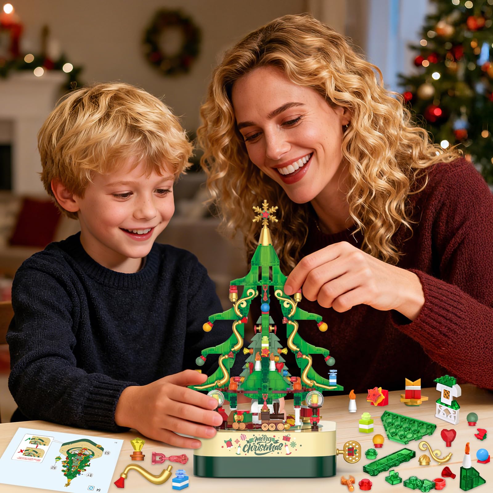 Amazon.com: SpringFlower 594 PCS Christmas Tree Building Block Set