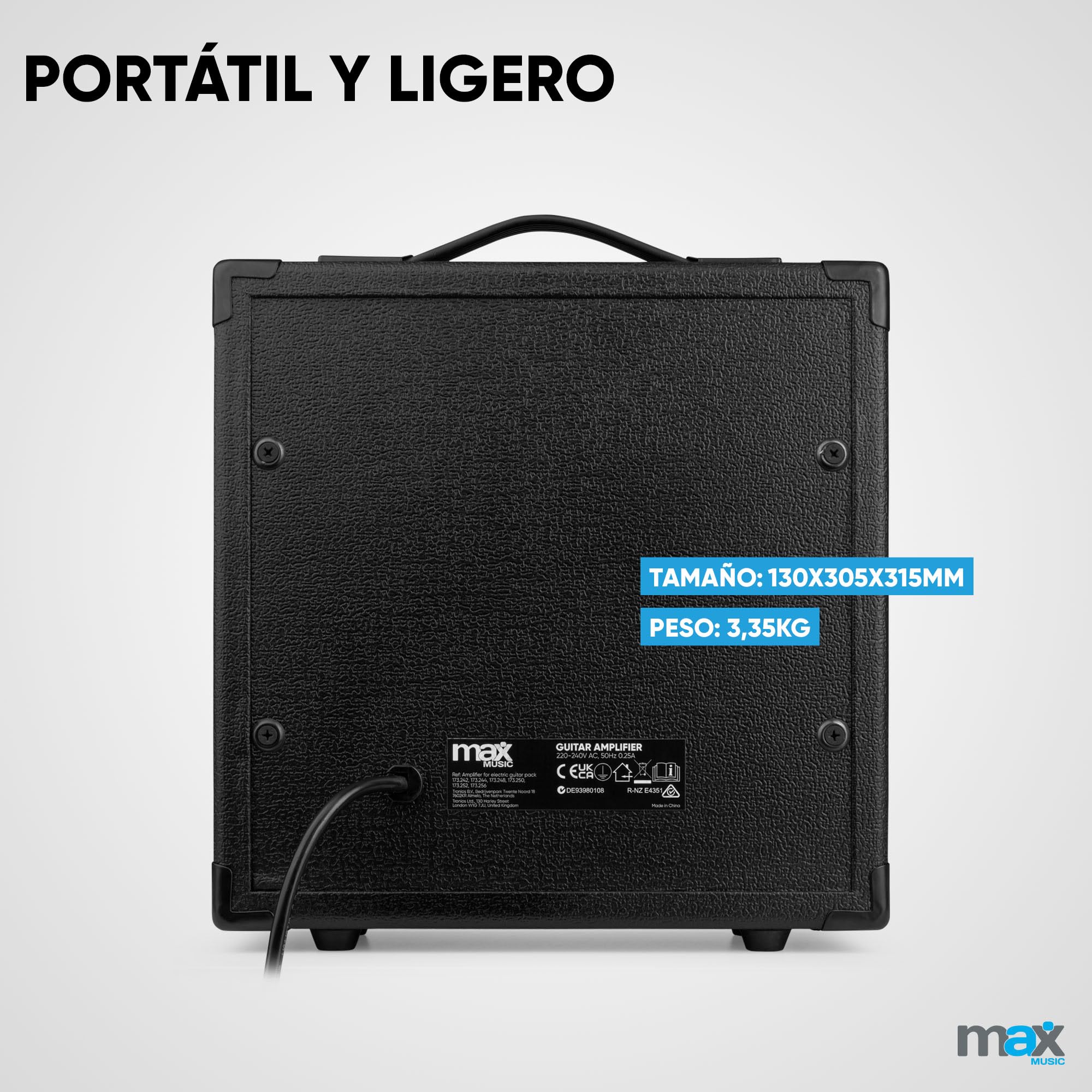 MAX GIGKit Amplificador de 40 W para guitarras eléctricas y bajos eléctricos - Tono ajustable, asa de transporte, salida de auriculares, entrada AUX, ideal para guitarristas en casa y pequeños shows