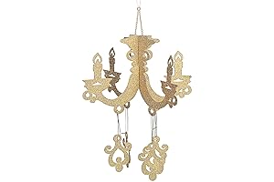 Gold Glitter Cardboard Chandelier: Perfect for Weddings and Parties