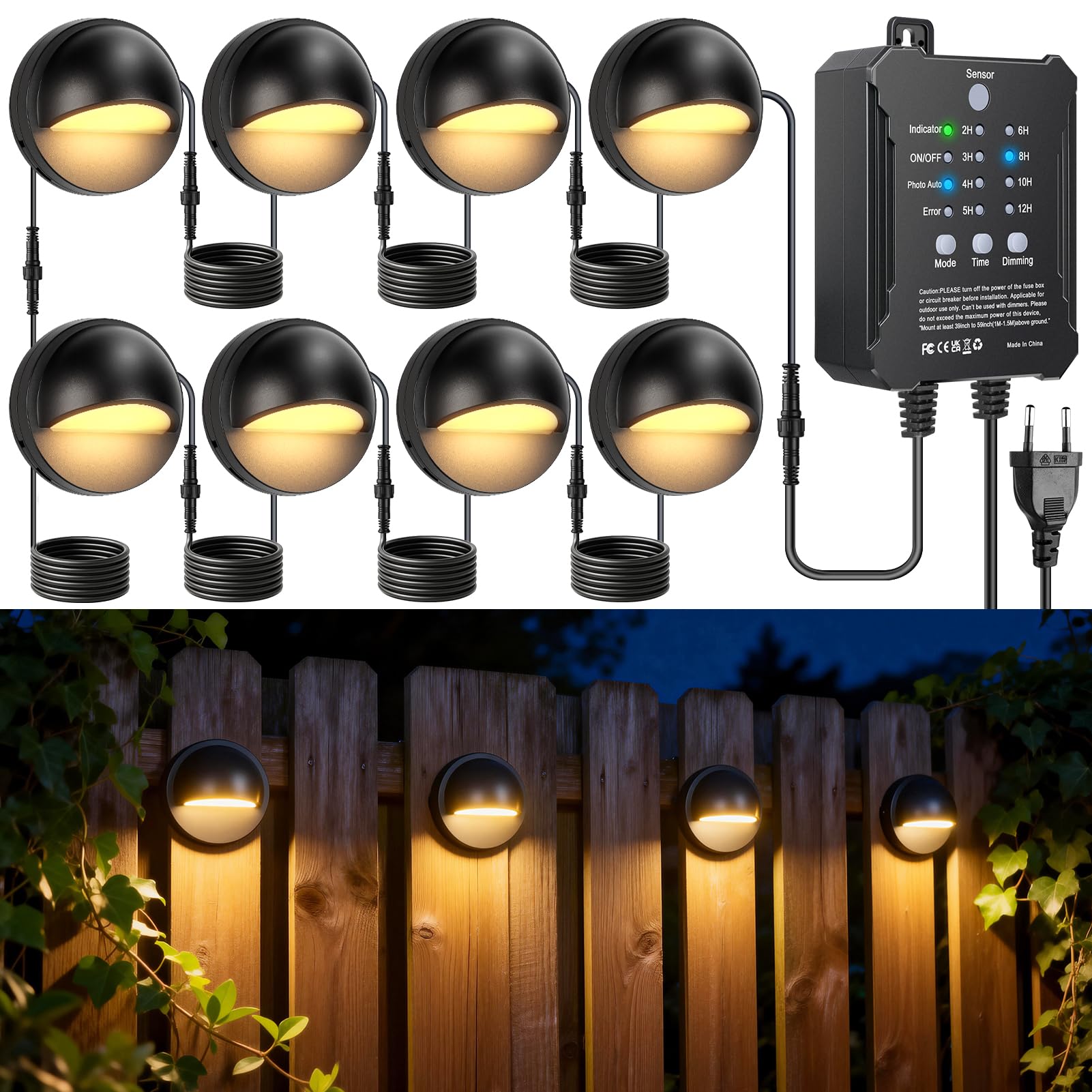 LightingWill LED Gartenbeleuchtung Außen 8er Set, 24V Niedervolt Landschaftsbeleuchtung mit Timer & Dämmerungssensor, Warmweiß 3000K, IP67 Außenleuchten für Garten, Terrasse, Wege und Zaun