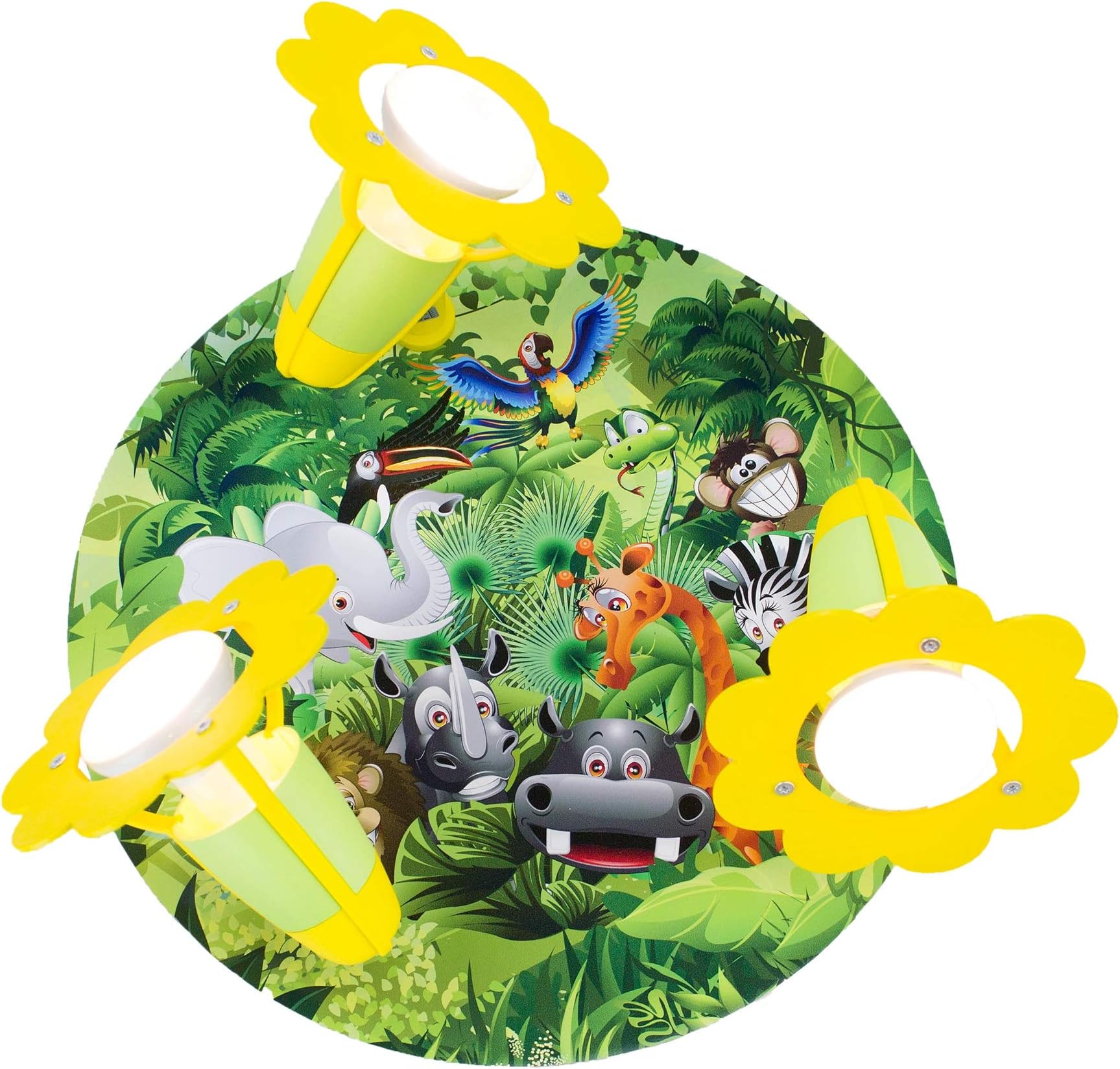 elobra Children's Room Lamp Animals Rondell Wildness Cute Ceiling Light for Children's Room, Jungle, Girls and Boys, Made in Germany