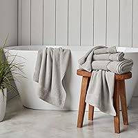Vista 3 de Splendid Home Supersoft - Juego de toallas de baño de 6 piezas, 100% algodón, de gran tamaño, color gris claro