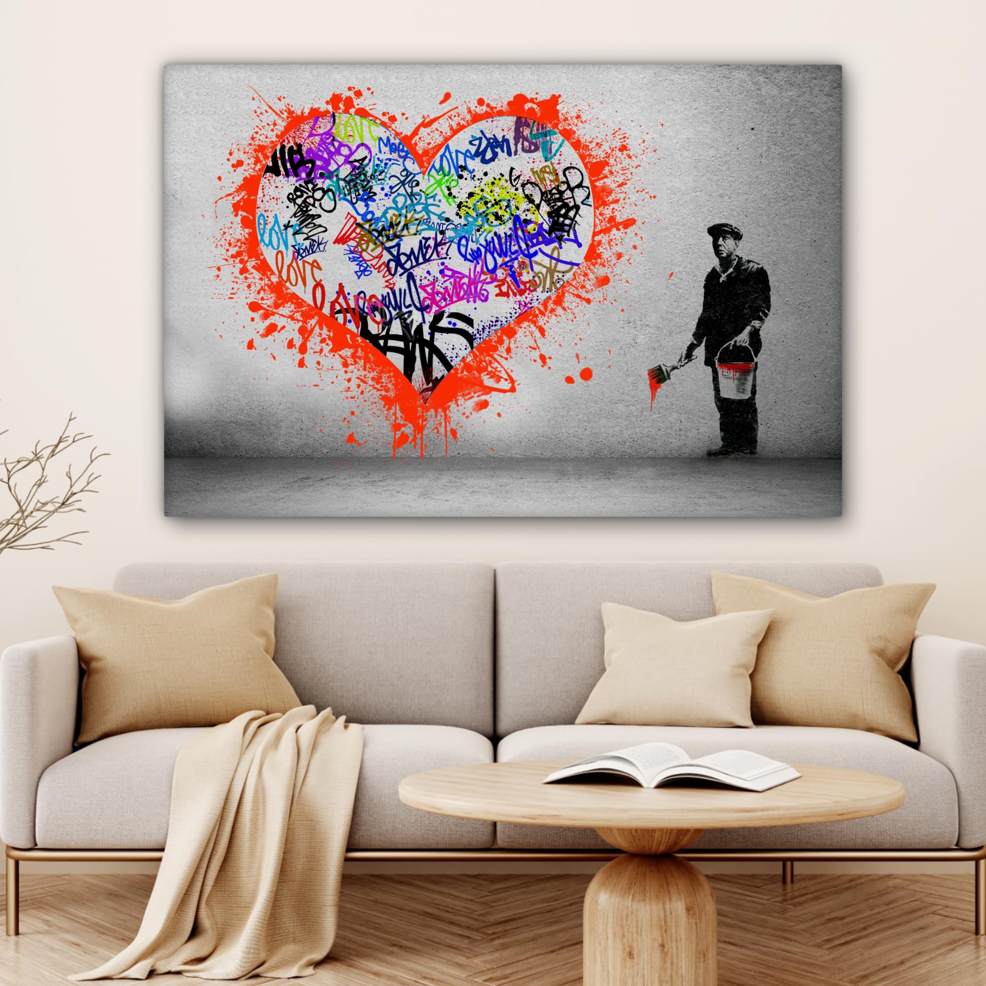 MuchoWow© Canvas Schilderij 120x80 cm Kamer Decoratie Woonkamer Schilderijen Slaapkamer Room Decor Wanddecoratie Wall Art Painting Olifant - Weg - Dieren - Zonsondergang - Landschap