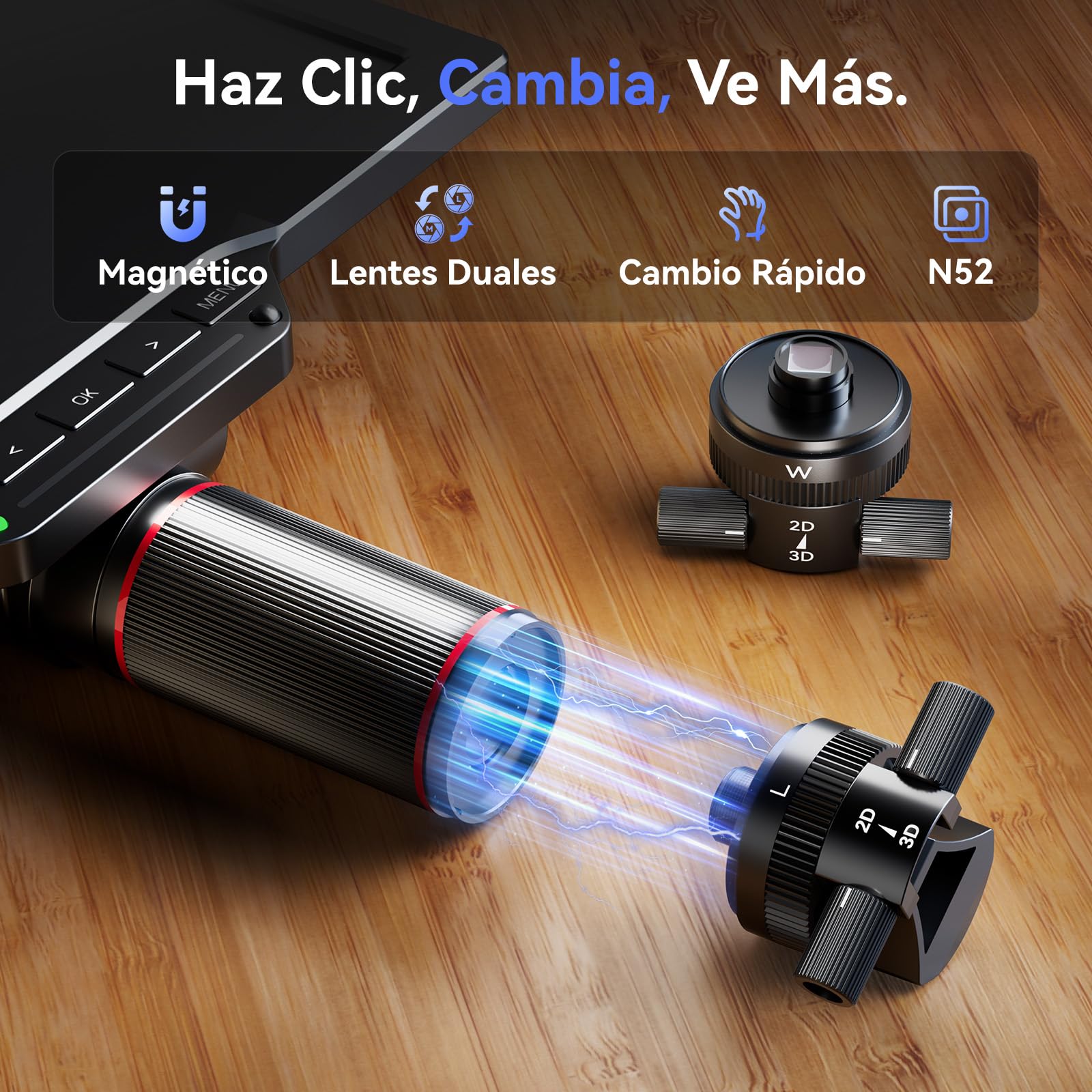 TOMLOV TM3K-3D MAX 10,1" Microscopio Digital IPS con Lentes Duales Magnéticos, Microscopio 3D HDMI de Soldadura para Adultos, Magnificador Monedas 3K, LED, Alfombra para Soldar, Brazo Flexible, 64GB