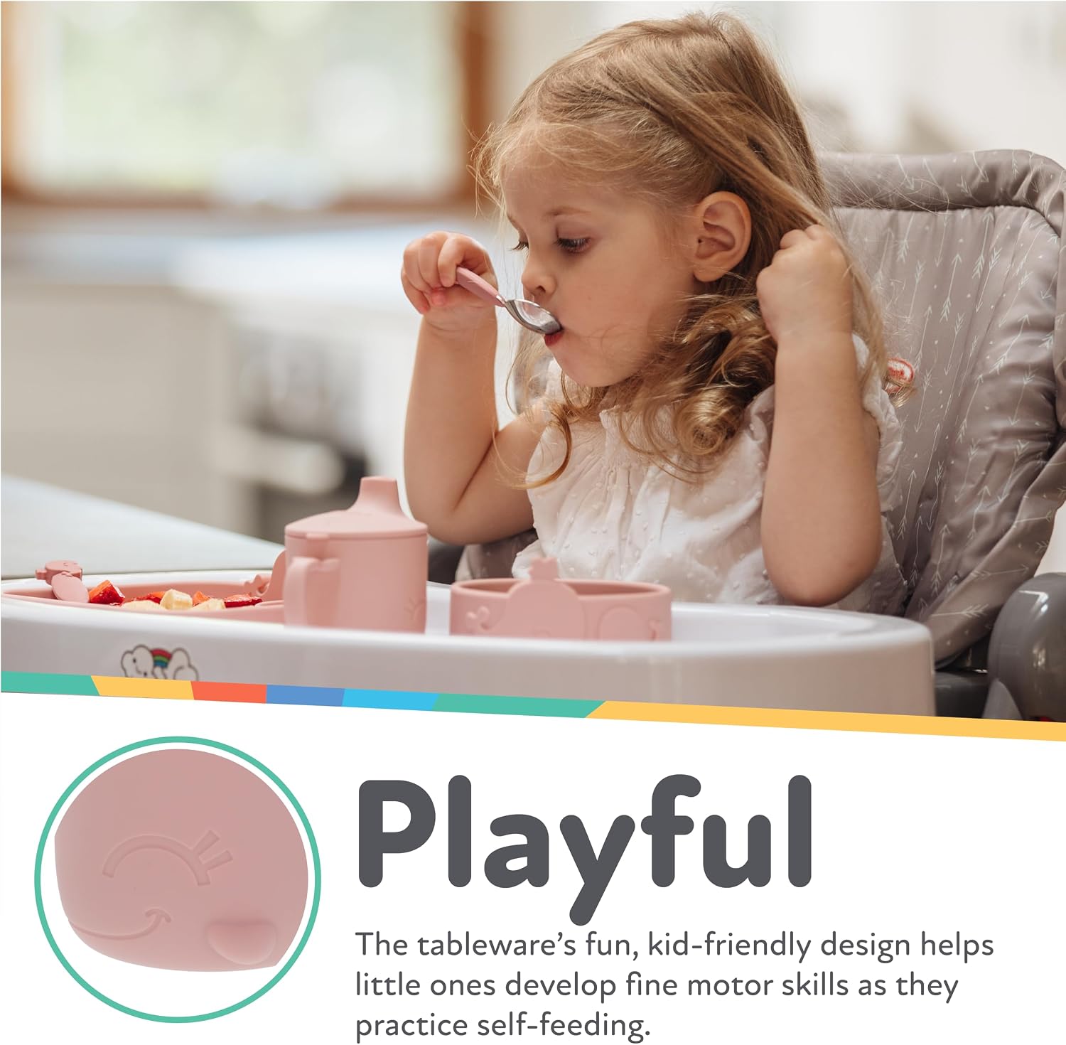 Nuby Animal Friends Silicone Sippy Cup - Toddler Cup with One-Handle - 6+ months - Pink Whale