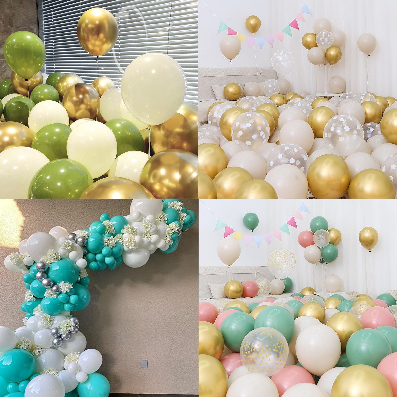 Set di 60 palloncini rossi blu e bianchi, con coriandoli e palloncini per feste di compleanno da