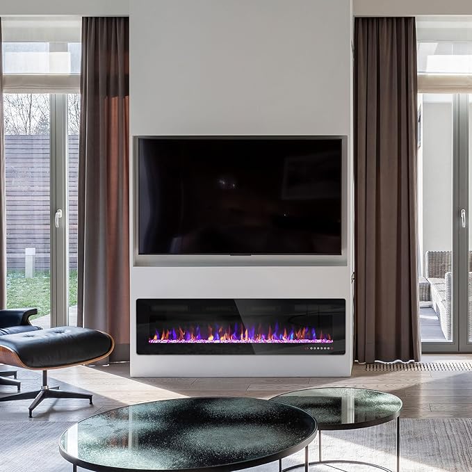 Chimenea Eléctrica Ludatido 60 Pulgadas Empotrable con Control Remoto miniatura 2