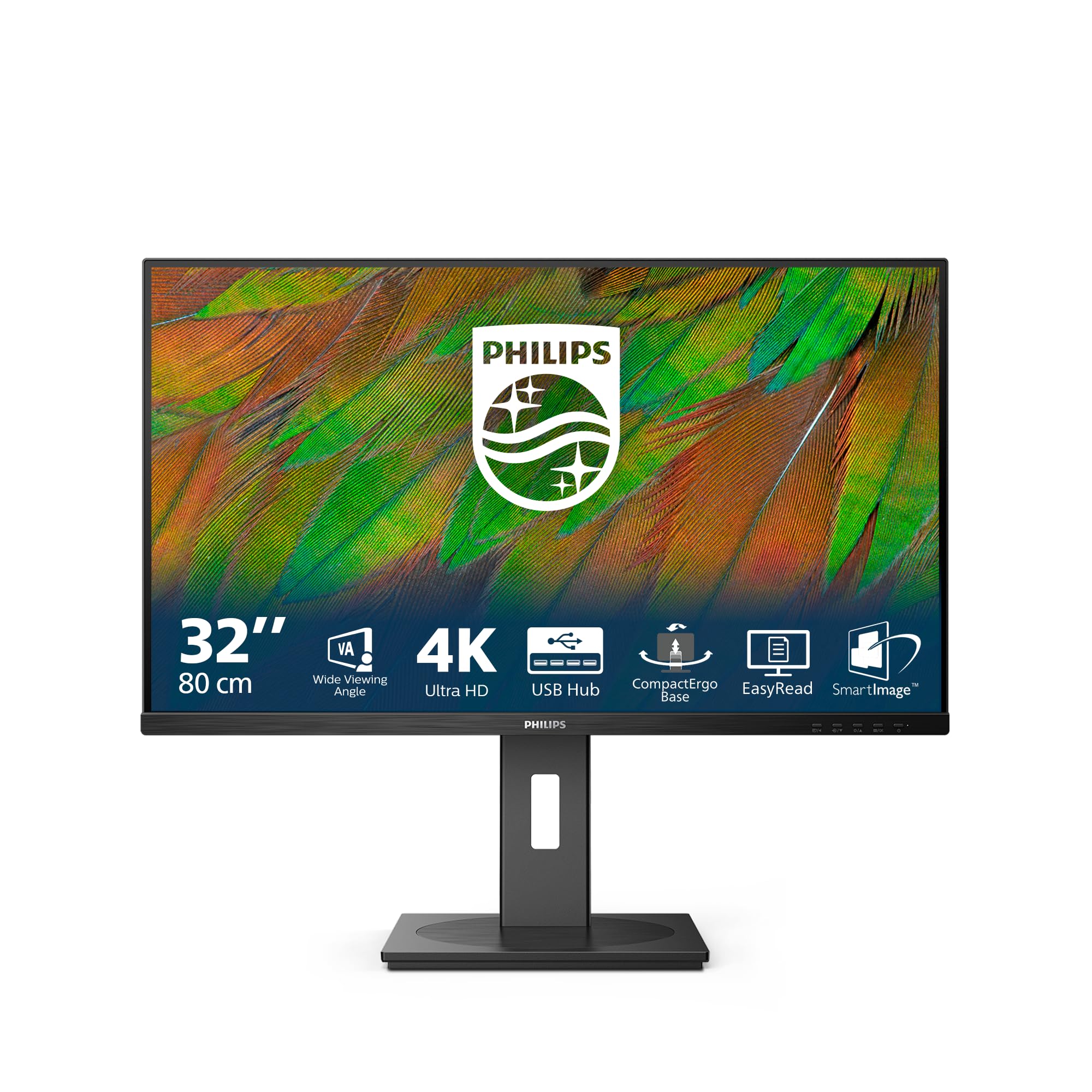 Image secondaire de Philips 32B1N3800 - Moniteur UHD 32 Pouces, Haut-Parleur, Haut-Parleur (3840x2160, 60 Hz, HDMI, DisplayPort, hub USB) Noir