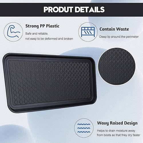 Miniatura 3 de Bandeja multiusos para botas, impermeable, para interiores y exteriores, tapete de alimentación de mascotas para perros y gatos, protección del