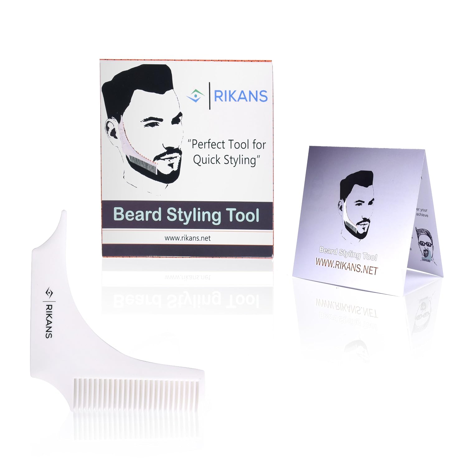 Beard comb styling and shaping tool template, perfect lines and symmetry for Neckline and goatee beard, Curve Step Straight cut, lightweight, convenient to use