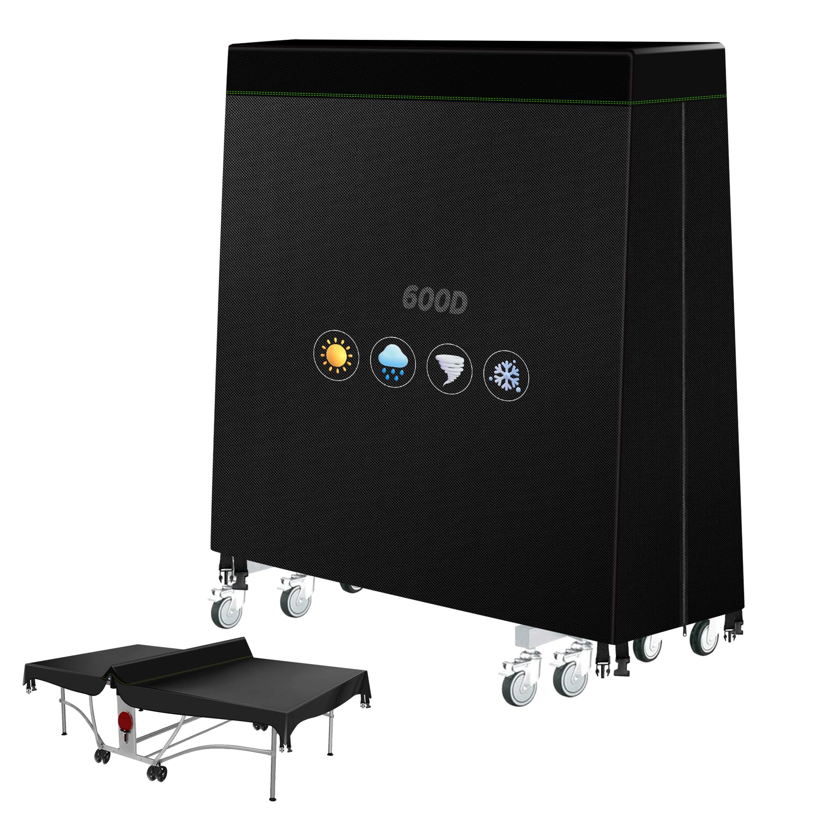 Housse Table de Ping Pong Exterieur Oxford 600D Imperméable 188x165 cm