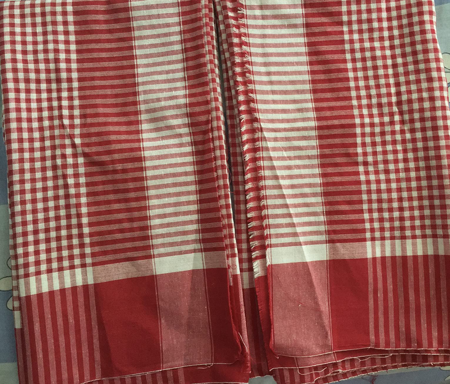 Gamcha Cotton Towel Gamosa of Bengal 100% Cotton Red Check Pattern for ...