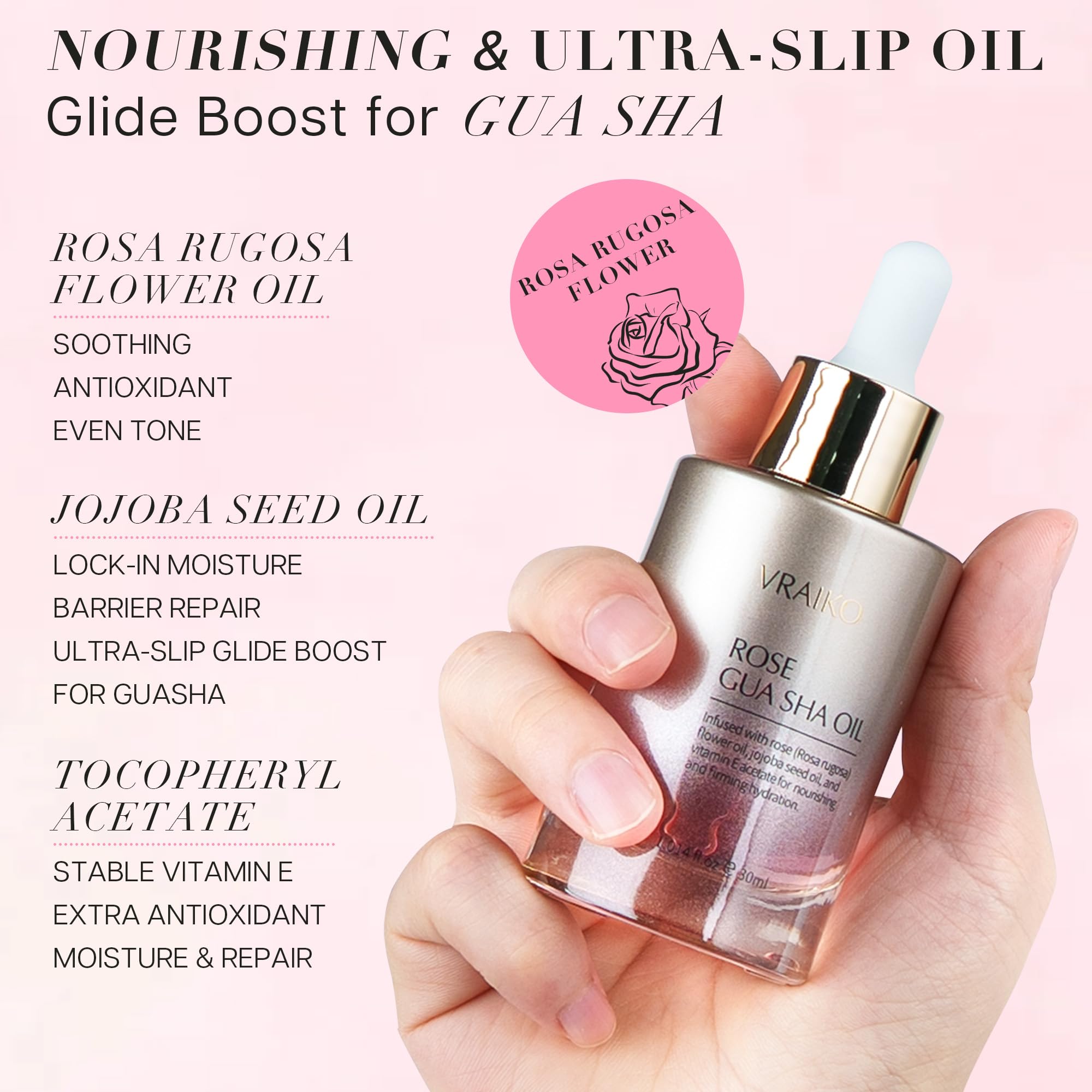 VRAIKO Gua Sha Face Oil Serum, 30 g (Pack of 1) - Image 4