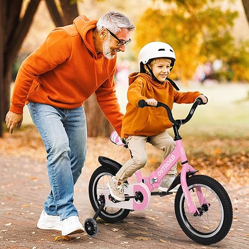 Miniatura 5 de Bicicleta plegable de 141618 pulgadas con ruedas de entrenamiento, regalos para niñas y niños de 3 a 10 años, bicicleta para niños pequeños con