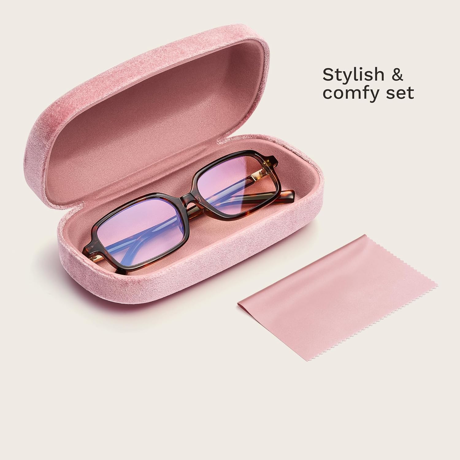 livho Blue Light Glasses for Women – Y2K Aesthetic Frame with Blush Pink Case, 90s Vibe for Screen Time Blue Light Blocking - Image 6