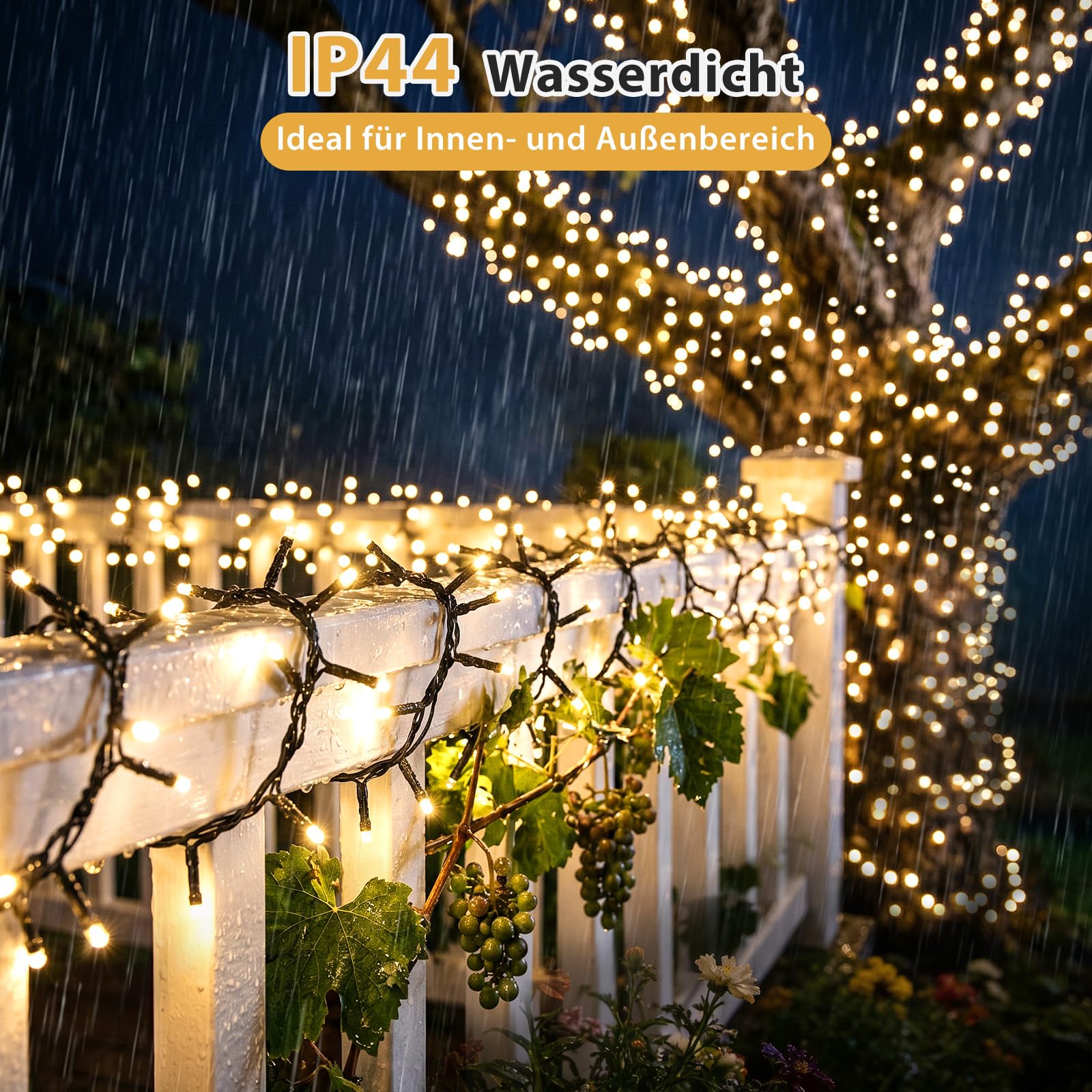 SALCAR Cadena de luces solares de 19 m, 800 LED, para exteriores (cable de alimentación de 16 + 3 m) con mando a distancia, 13 modos, resistente a la intemperie, para exteriores, decoración interior