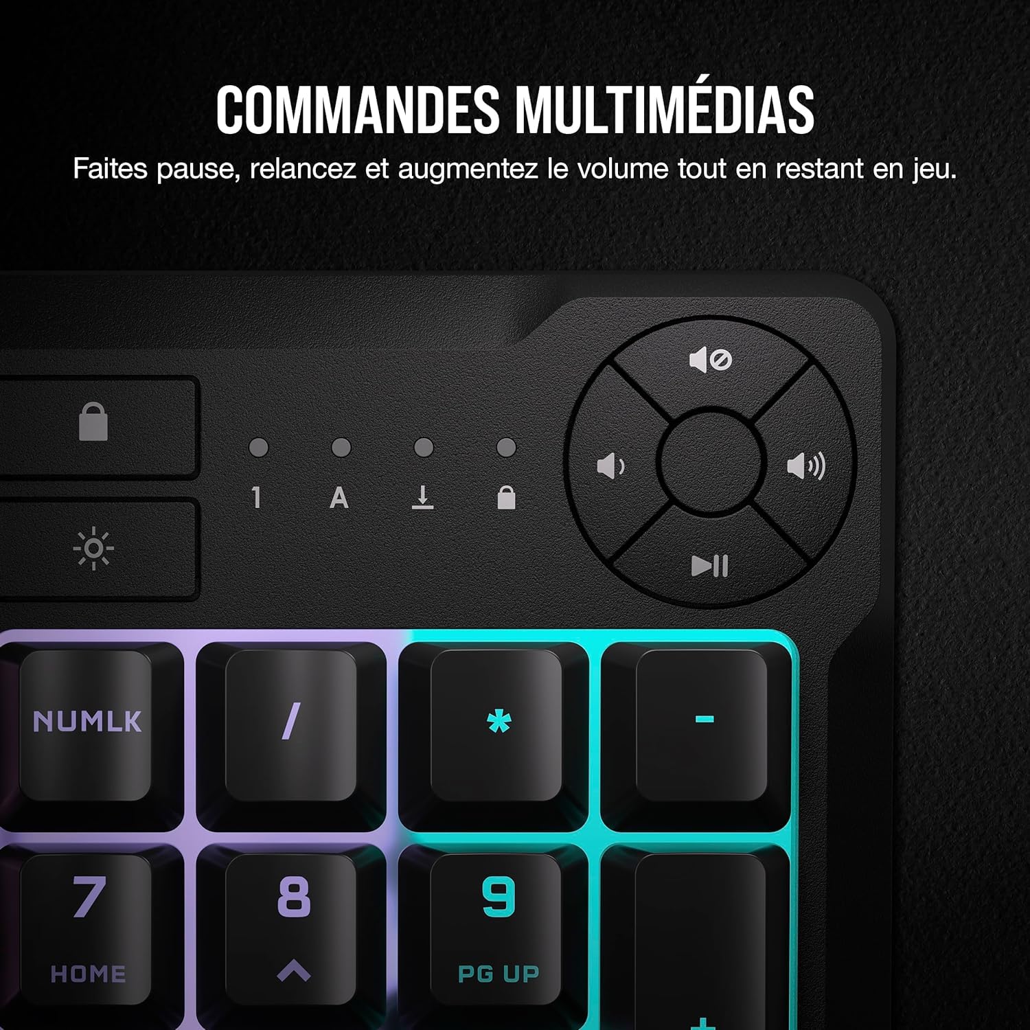 Corsair K55 Core RGB Przewodowa klawiatura do gier z membraną - responsywne przełączniki - odporność na zachlapanie - Ten-Zone RGB - klawisze multimedialne - kompatybilne z iCUE - AZERTY FR - PC, Mac