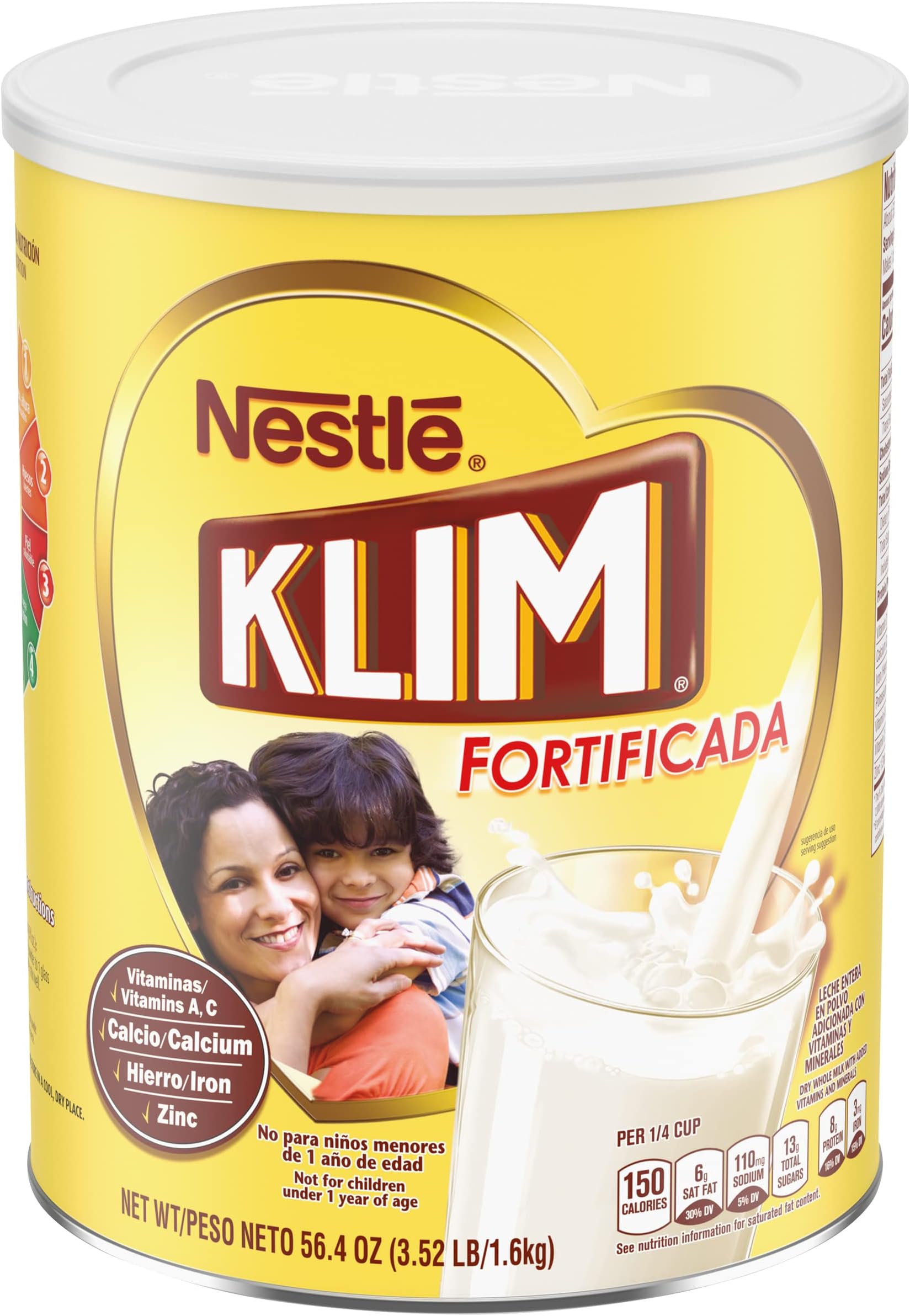 NESTLE KLIM Powdered Milk PREBIO 56.4 Ounce (Pack of 1)