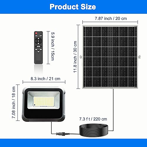 Miniatura 3 de Luces solares de 100 W para exteriores, luz LED automática de 10000 lm con batería de 10000 mAh, gran angular de 180 , impermeable, luz de