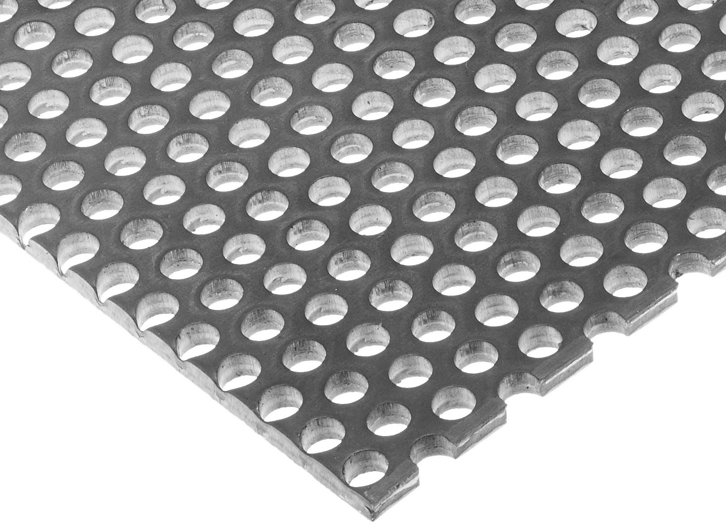 A36 Steel Perforated Sheet, Unpolished (Mill) Finish, Hot Rolled, Staggered 0.25" Holes, ASTM