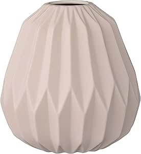 Bloomingville Keramikvase, geriffelt, matt, Nude