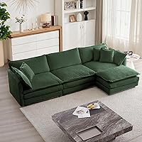 Vista 13 de mikibama - Sofá seccional modular, juego de sofá en forma de L de 111.5 pulgadas para sala de estar, sofás de 3 plazas cómodos tipo nube con otomana