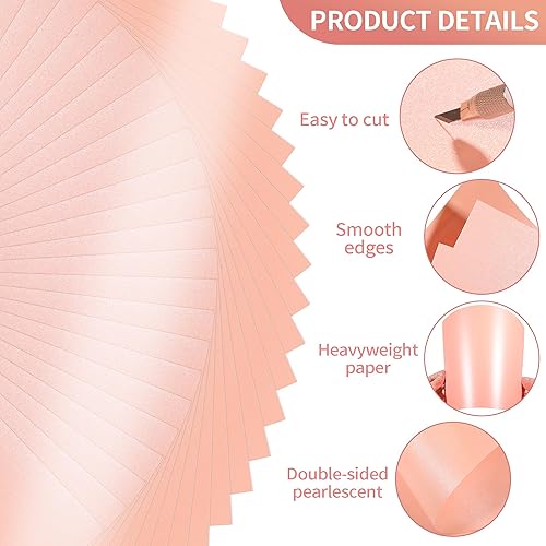 Vista 9 de Papel de cartulina blanco brillante, 25 hojas de papel perlado de 92 libras para manualidades, cartulina brillante de doble cara para proyectos