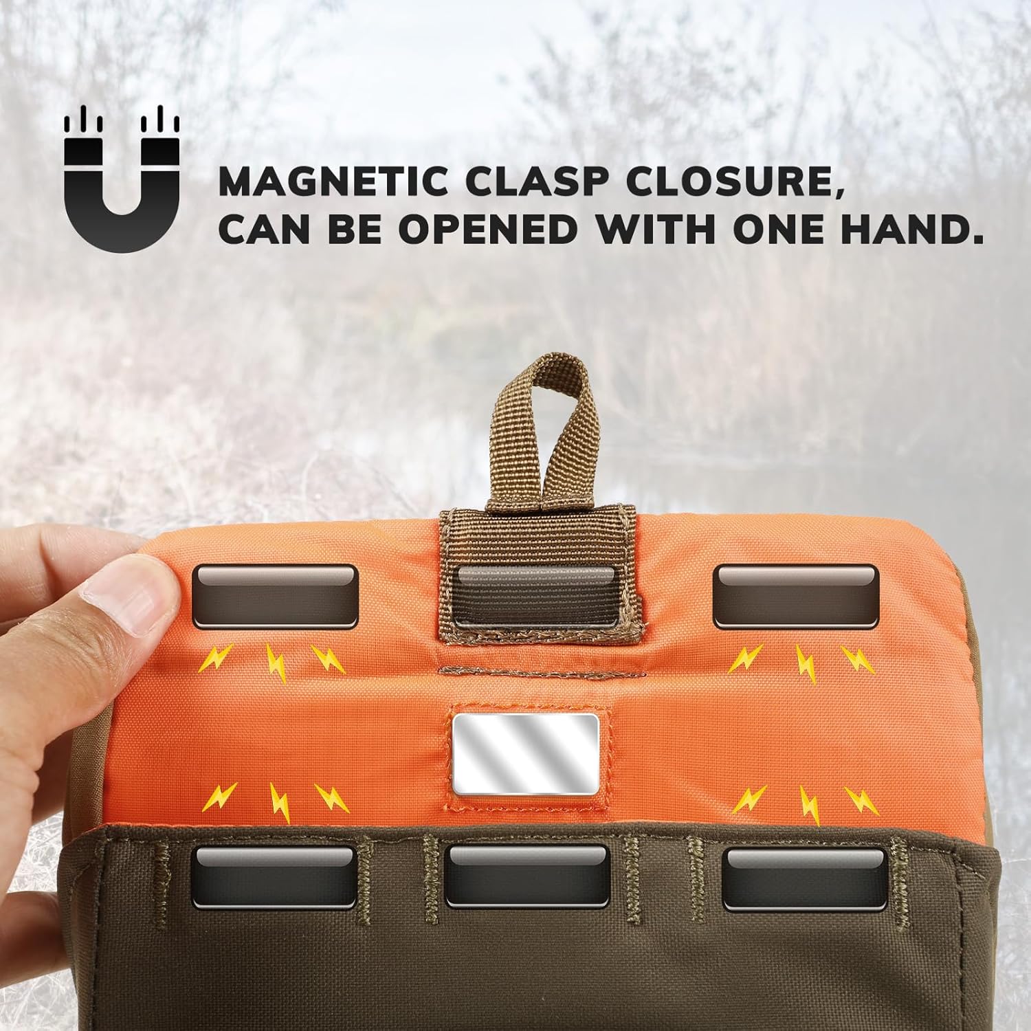 Binocular Harness Case Bino Chest Pack with Magnetic Closure and MOLLE System Water-repellent for Hunting (Combination, Green) - Image 4