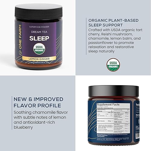 Miniatura 7 de Mezcla orgánica de superalimentos para dormir, sin OMG, sin gluten, descanso y relajación, vegano, valeriana, manzanilla, casquetas, amapola,