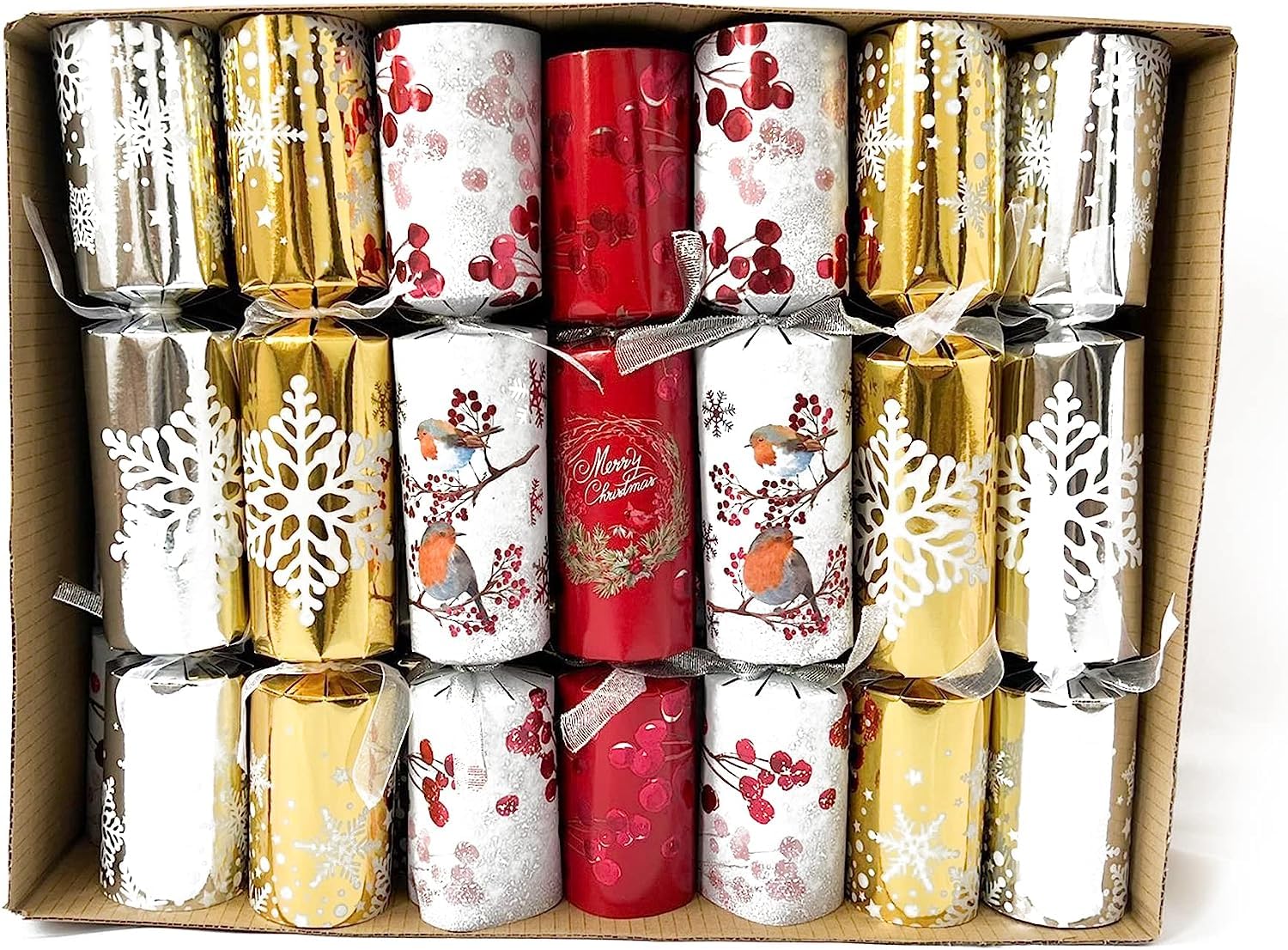 Pride Home & Garden Classic Christmas Party Crackers for loved ones | Birthday Party Crackers | Luxury Christmas Party Crackers | 10 x 14 | Multicolour (14- Assorted Christmas Crackers)
