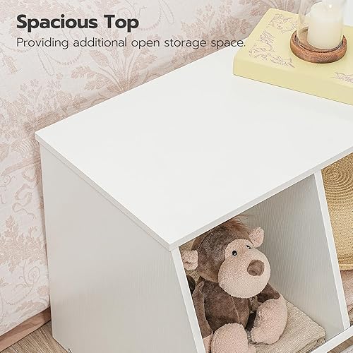 Miniatura 6 de HOOBRO Cubo de almacenamiento de juguetes, Estantería para niños, Gabinete apilable de almacenamiento de juguetes de 3 compartimientos, Estribo de