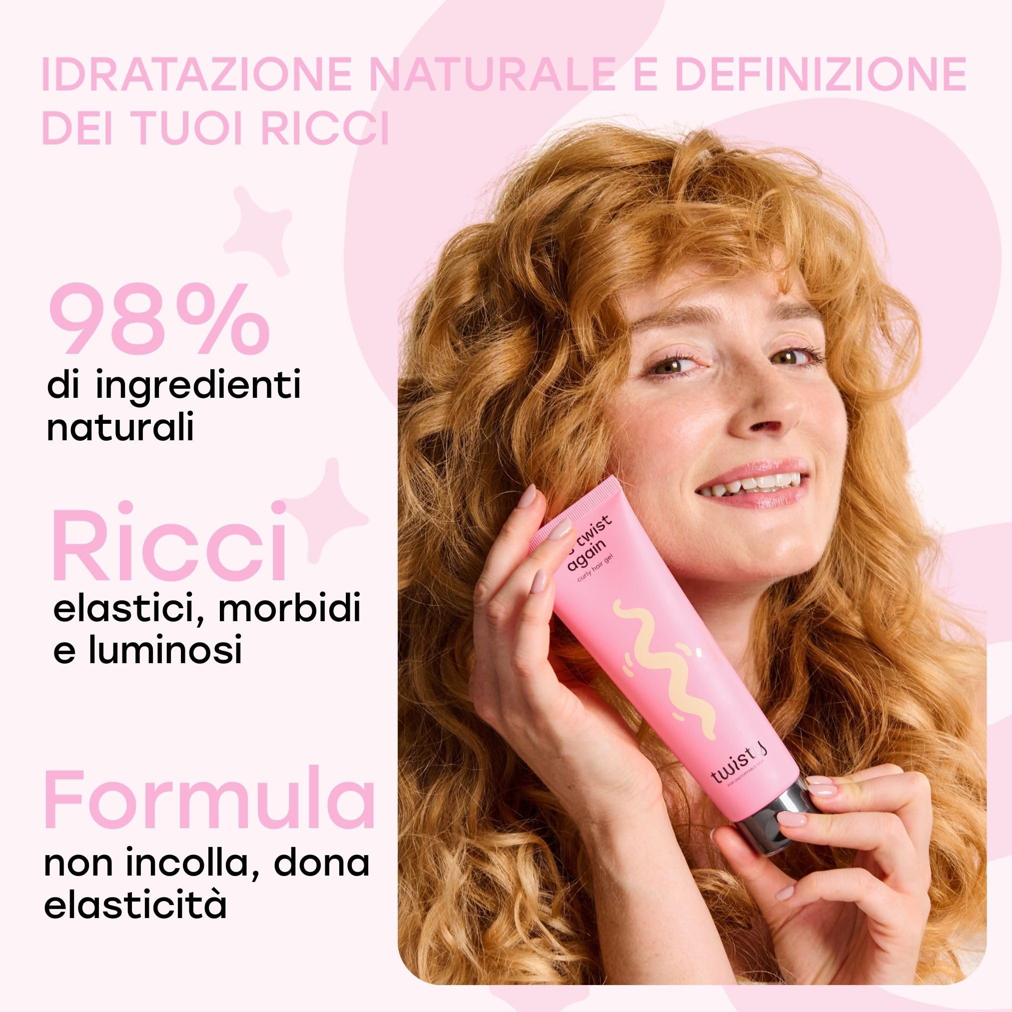 TWISTY Set per capelli ricci: gel, mousse e crema per ricci per definire i ricci, contrastare l'effetto crespo, idratare e garantire una tenuta flessibile e onde naturali