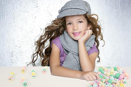 Miniatura 7 de YSHIHE Juego de 530 pompones multicolor para manualidades, 400 colores de caramelo claro, alta elasticidad, varios tamaños, 100 ojos saltones y 20