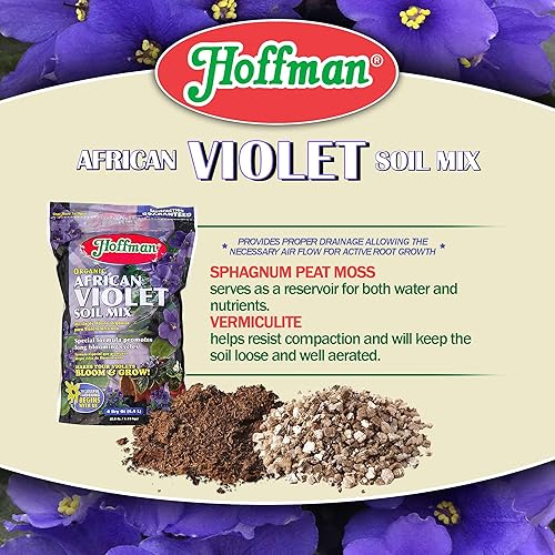 Miniatura 5 de Hoffman 10301 Mezcla de suelo de violeta africana orgánica, 4 cuartos de galón