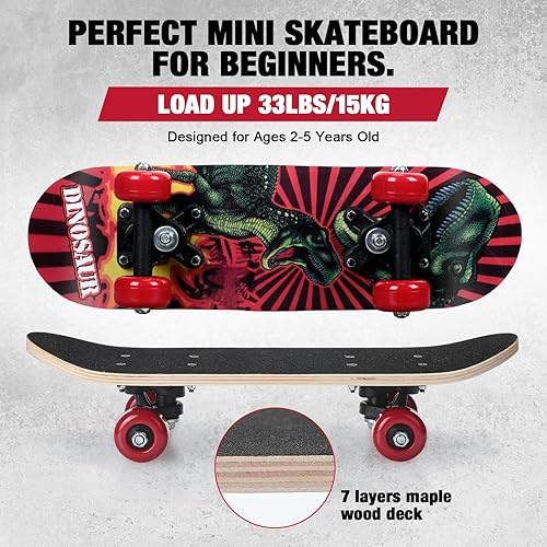 Miniatura 2 de Honoson Juego de 7 piezas de monopatín para niños pequeños, rodilleras, coderas, muñequeras