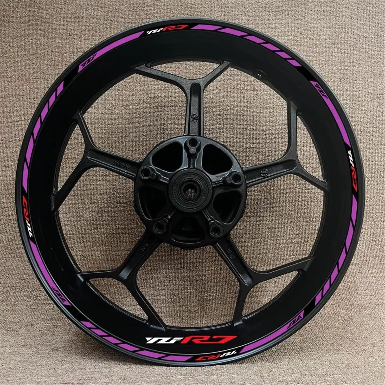 Yueyzhk Style 6 Motorcycle Wheel Sticker Racing Rim Stripe Decal Decoration Accessories For Yamaha Yzfr7 Yzf-R7(Style 6)