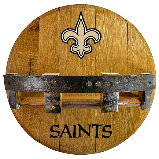 Imperial New Orleans Saints 21'' Reclaimed Oak Bar Shelf