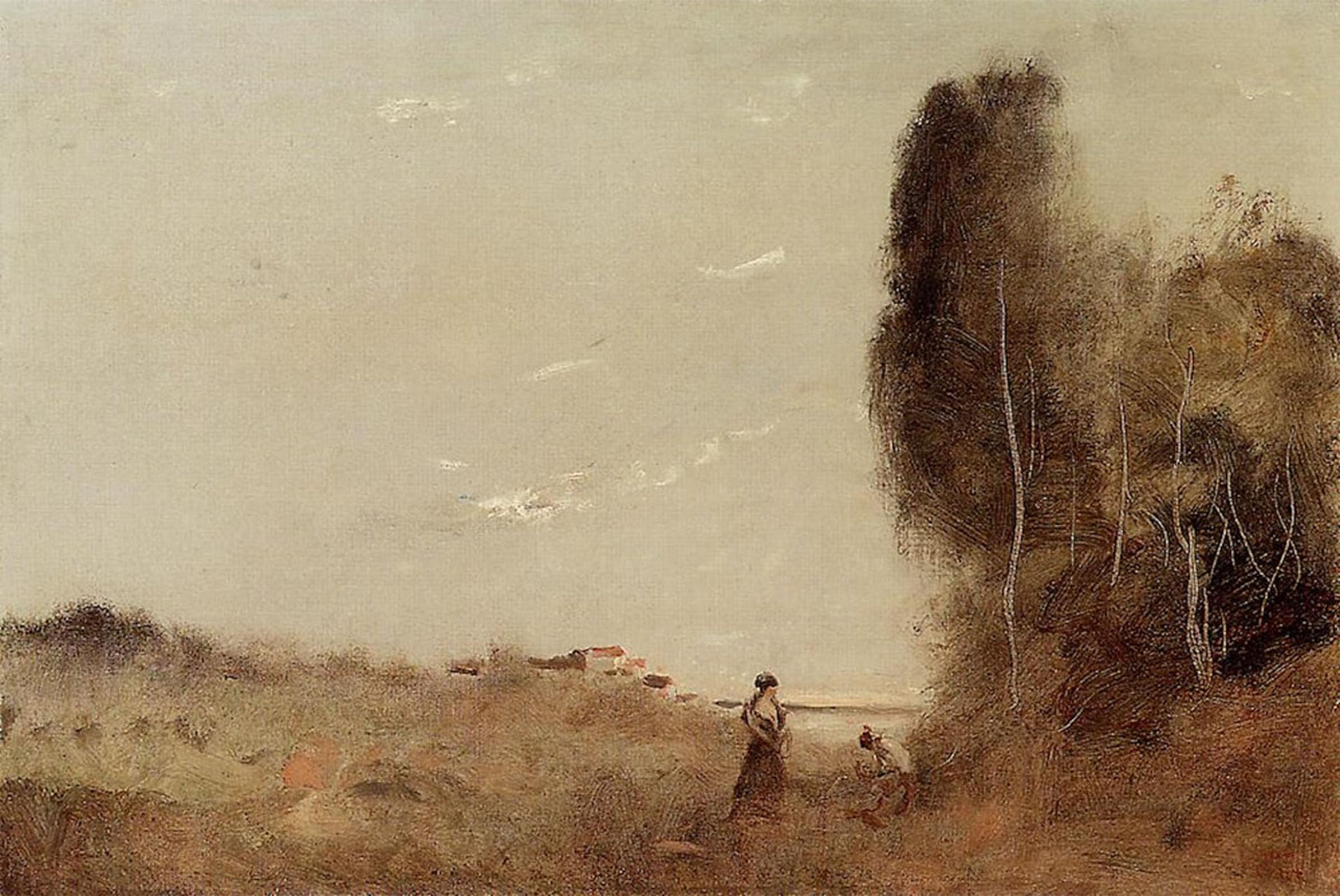 POSTERIIk Vintage Print Pop Art Landscape Artwork Morning by the Water by Jean-baptiste-camille Corot Art Prints for Office Home Decor 60x90cm