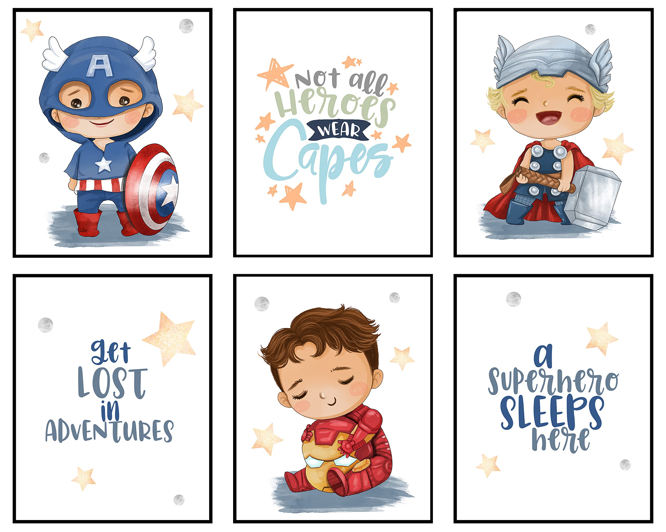 Silly Goose Gifts A Superhero Sleeps Here - Darling Baby Super Hero Themed Wall Art Print Room Nursery Decor (Lost in Adventures)