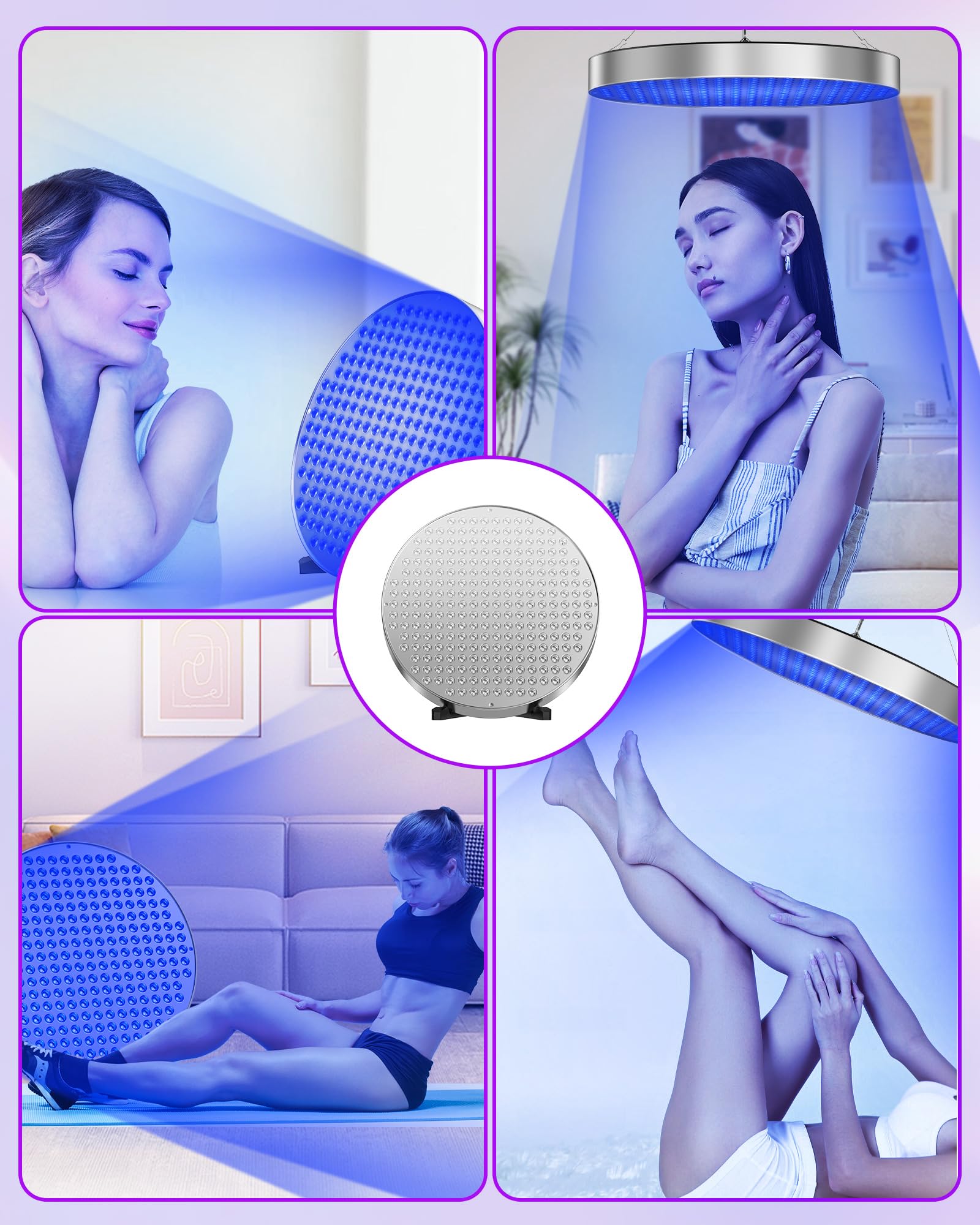 Solarium facial plegable 50 W 460 Nm soporte ajustable gancho colgar bronceador hogar cuerpo cara