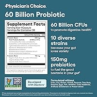 Vista 5 de Physician's CHOICE Advanced Gut Health Bundle: 60 Billion Probiotics 30ct + Digestive Enzymes 60ct for Digestive, Gut, and Immune Health Supports