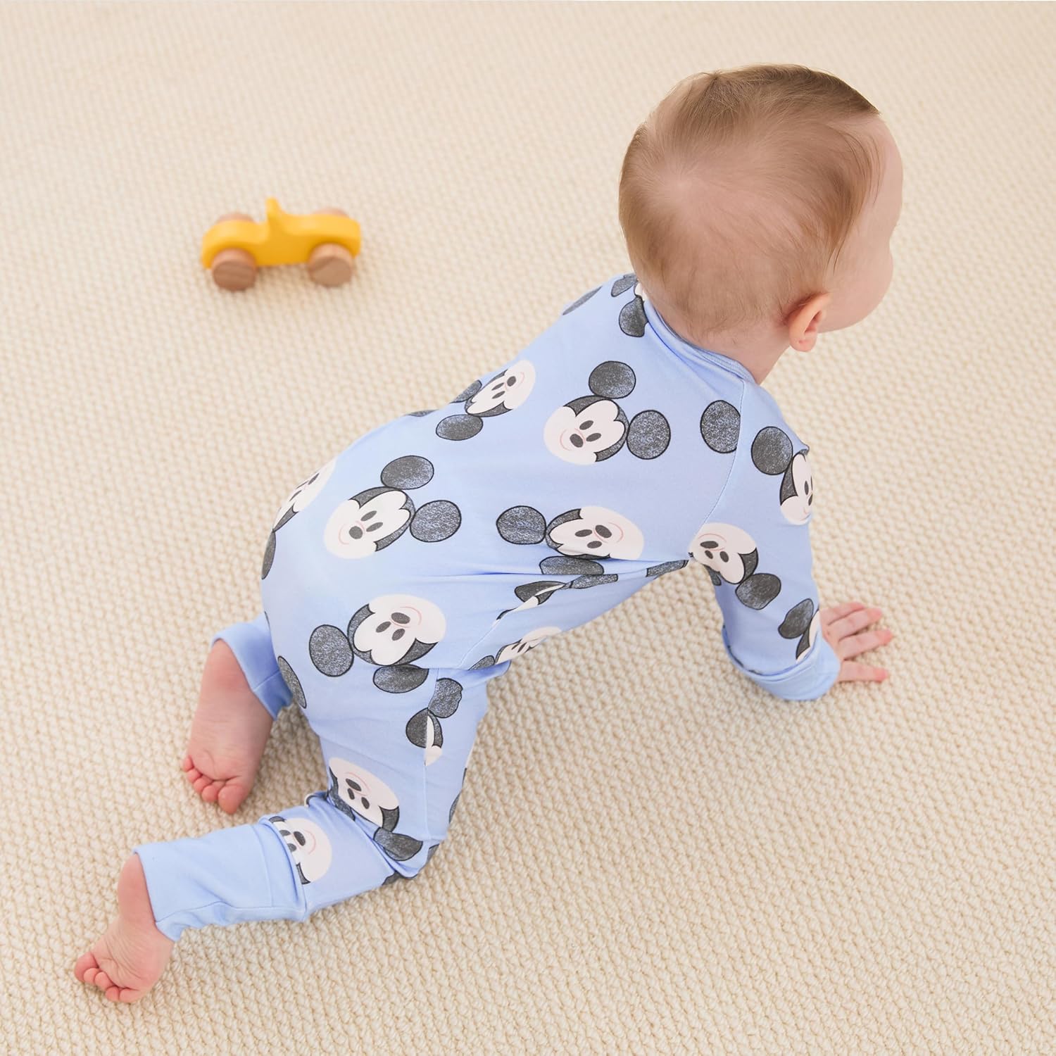 Disney Princess Ariel Belle Moana Mickey Minnie Baby Organic Cotton Footie Zipper Pajamas Newborn Infant Romper - Image 4