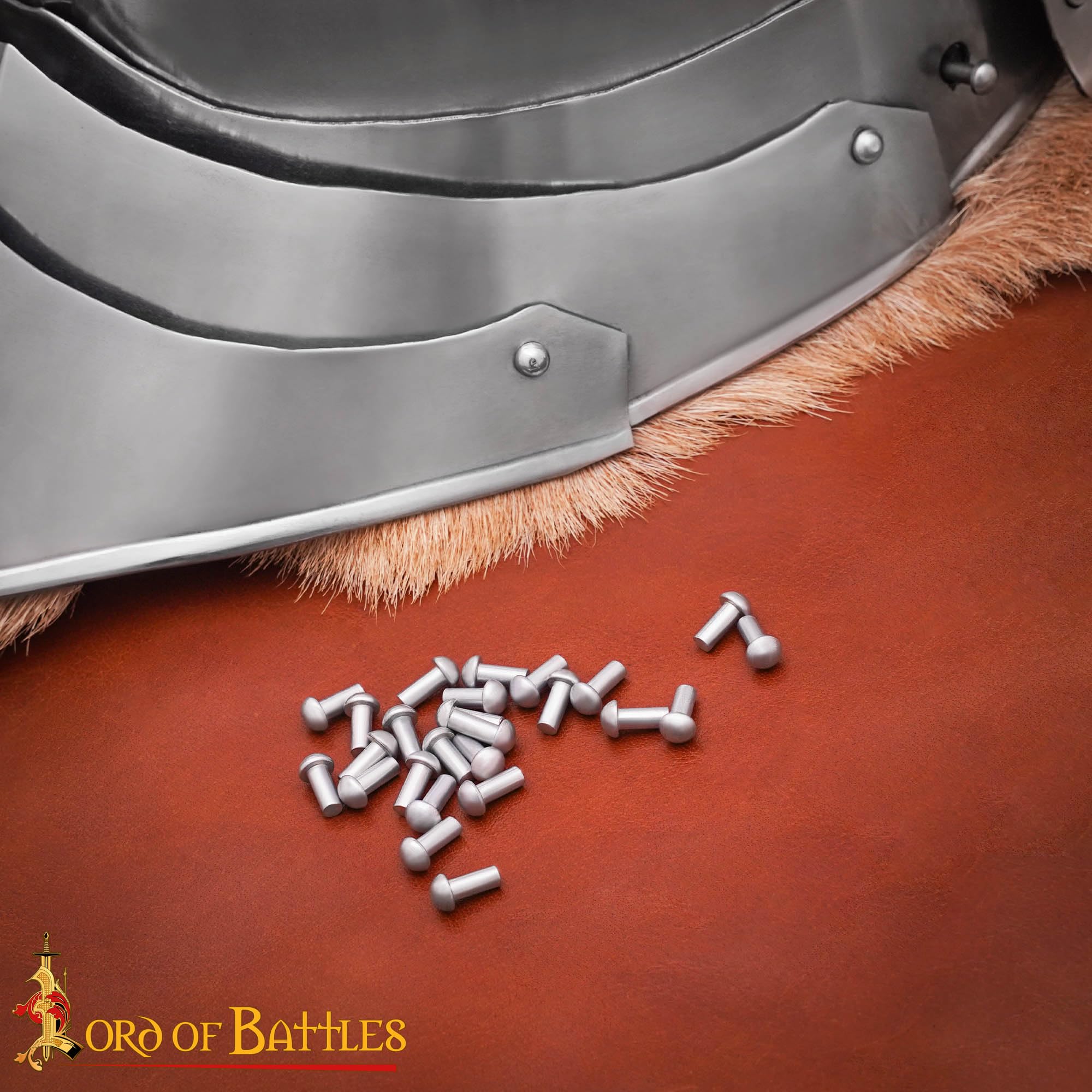 Lord of Battles Mushroom Head Steel Rivets, Heavy Duty Steel Rivets for Wood Metal, Leather & DIY Projects, 25 Pack, 1/2 inch - Image 3