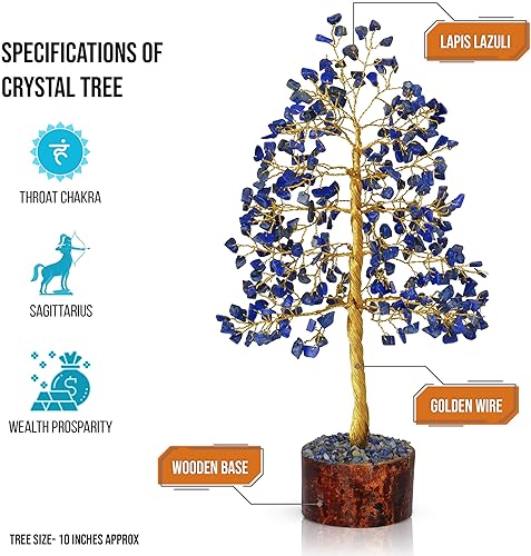 Miniatura 2 de Cristal de lapislázuli - Árbol de cristal - Árbol bonsái de gemas - Árbol de Feng Shui - Cosas espirituales - Regalos de buena energía - Regalos de