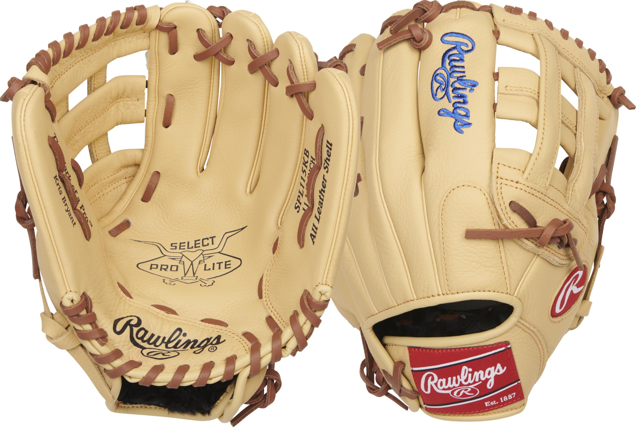 Rawlings Select Pro Lite Youth Baseball Glove, Kris Bryant Model, Pro H Web, 11-1/2 inch