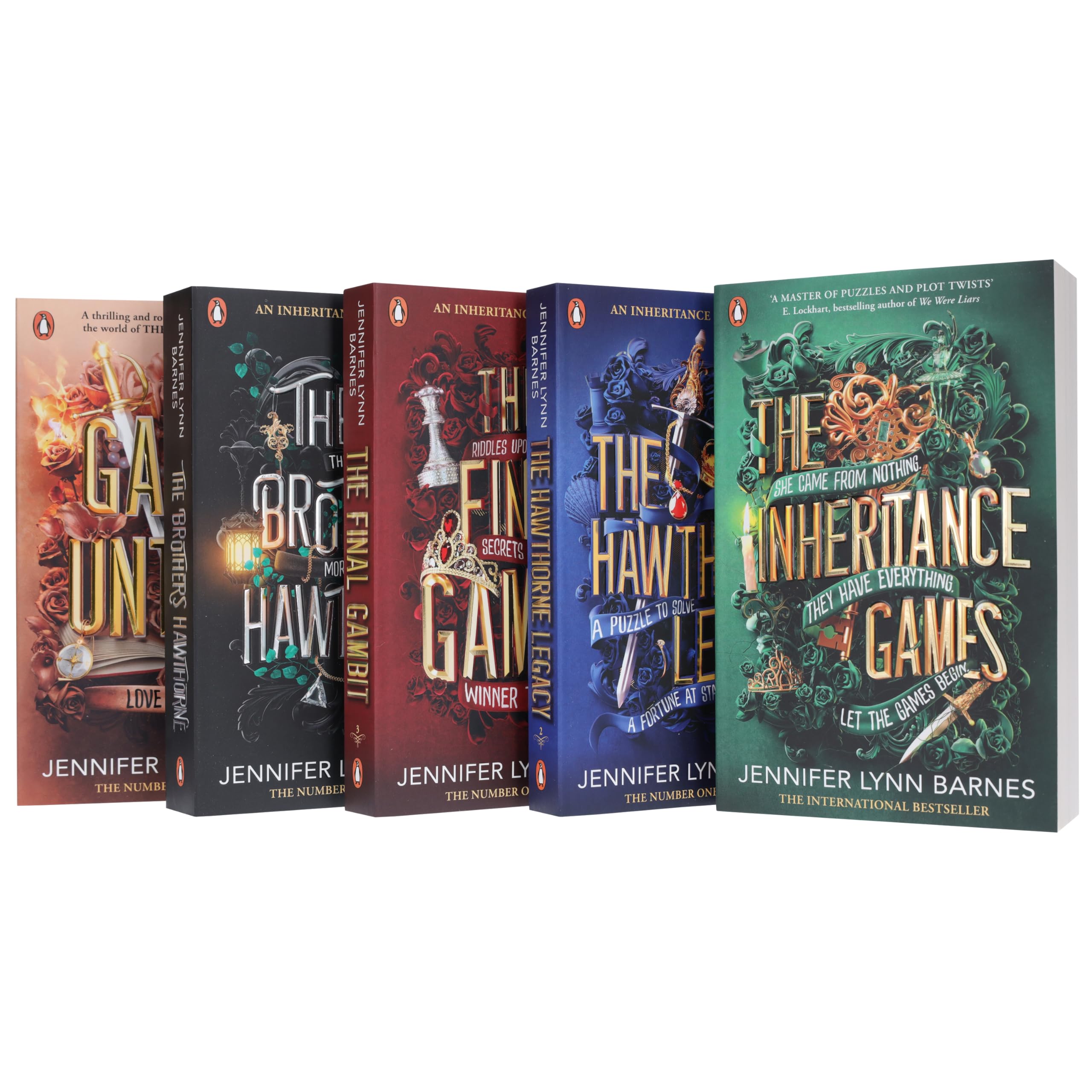 The Inheritance Games Series By Jennifer Lynn Barnes 5 Books Collection Set (The Inheritance Games, The Hawthorne Legacy, The Final Gambit, The Brothers Hawthorne & Games Untold)
