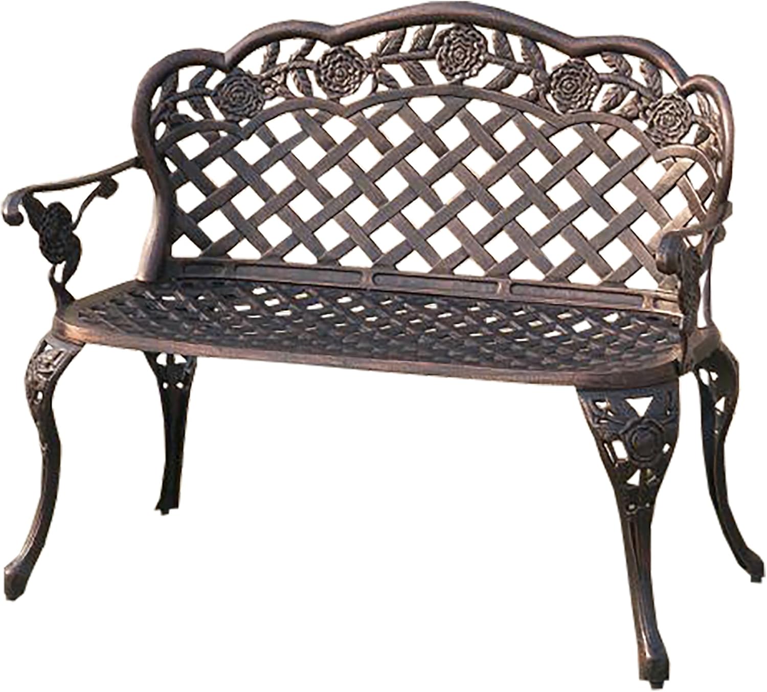 Poundex LIZKONA AllWeather Outdoor Metal Bench Patio