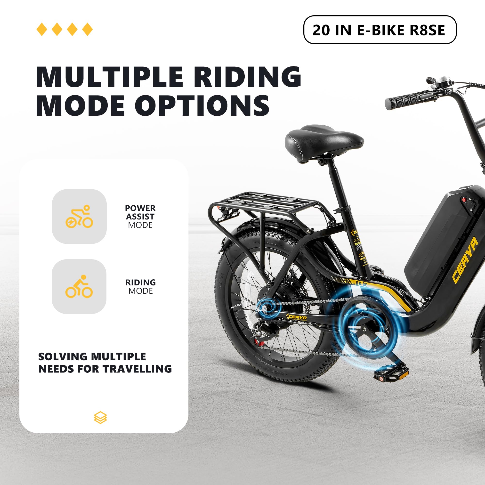 Vélo Électrique,20 Pouces-Vélo électrique de Montagne 48V 15Ah Batterie,Ville E-Bike avec 7 Vitesses, E Bike pour Adulte,Autonomie Jusqu'à 70-80km VTT Électrique