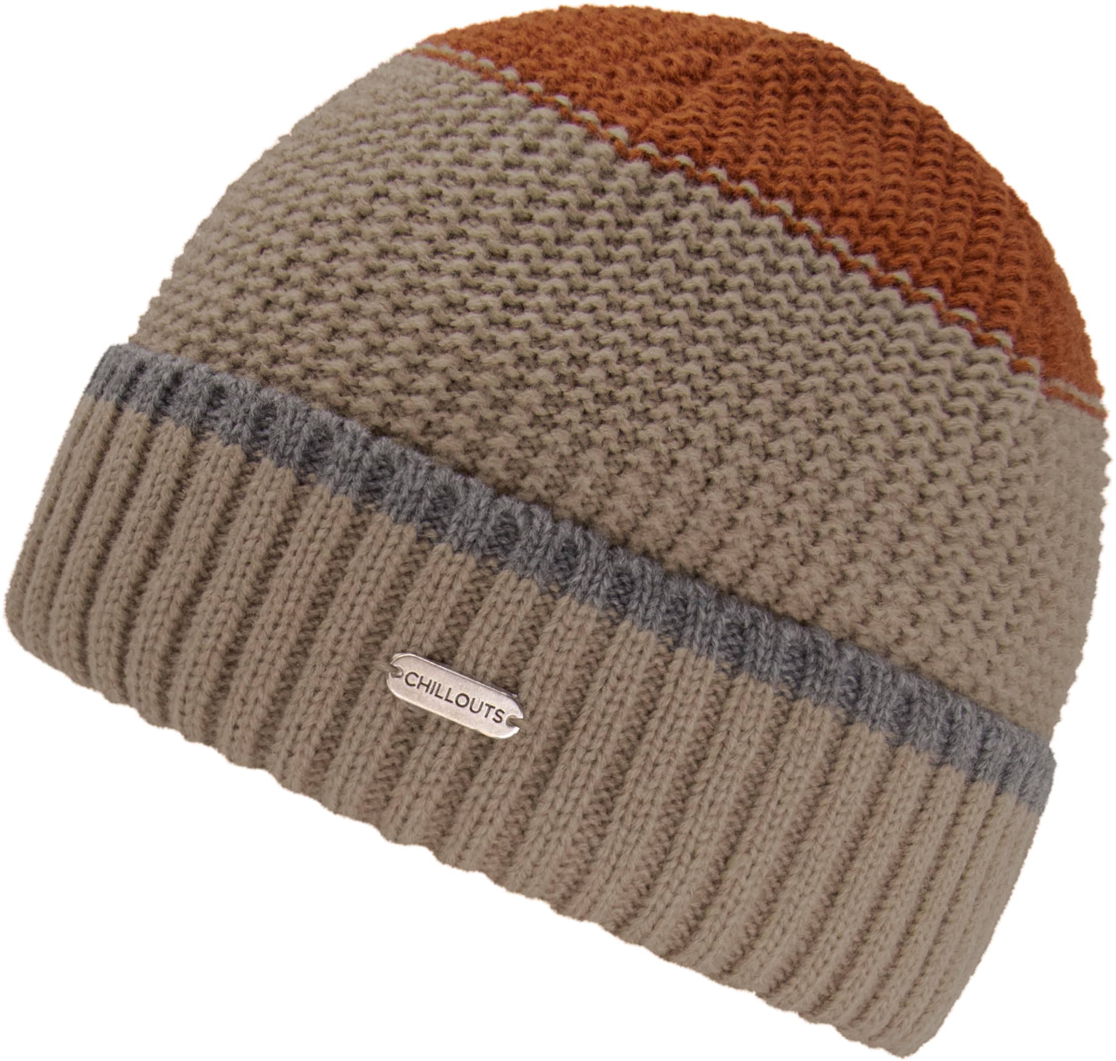 CHILLOUTS Contrast Colour Beanie Hat Knit (One Size - Beige)