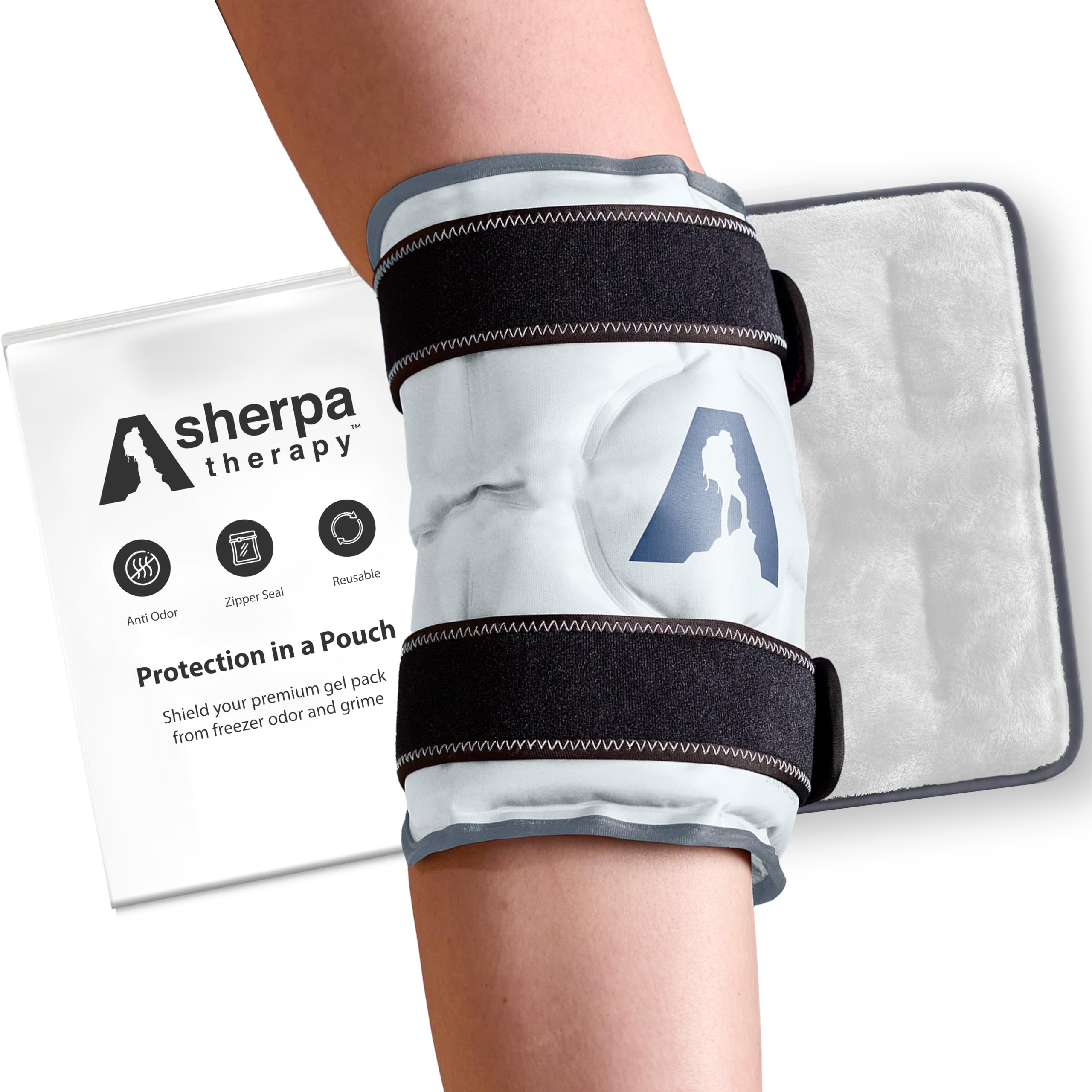 Paquete de gel para terapia de calor y frío (10 x 12.5 pulgadas), almohadilla térmica reutilizable y paquete flexible para congelador para lesiones de piernas y alivio del dolor de